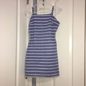 Blue and White Striped Dress